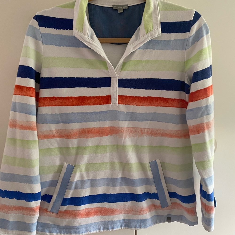 Talbots Blue and White Pullover